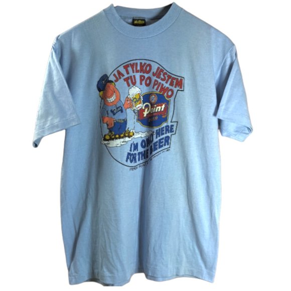 Vintage Point Beer, "I'm just here for the beer" Stevens Point, WI Blue - Large? - Picture 1 of 13